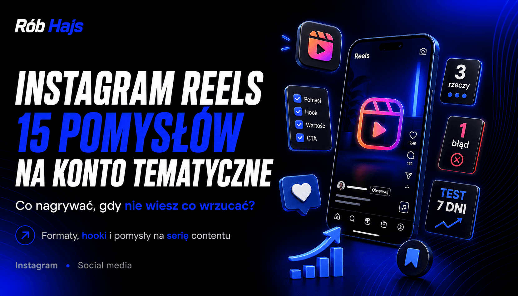 Instagram Reels 15 pomysłów - grafika artykułu Rób Hajs